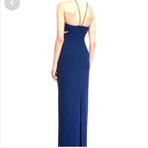 Aidan Mattox Cutout Back Lined Maxi Evening Gown Navy Size 8